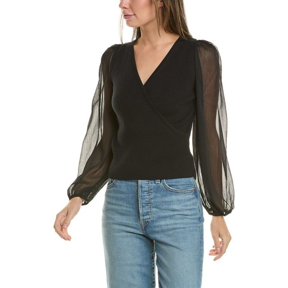 French Connection Black Long Sleeve Top